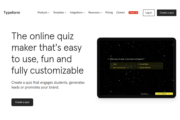 Typeform Homepage