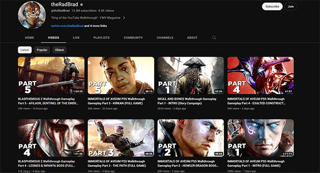 upload video game guides theradbrad