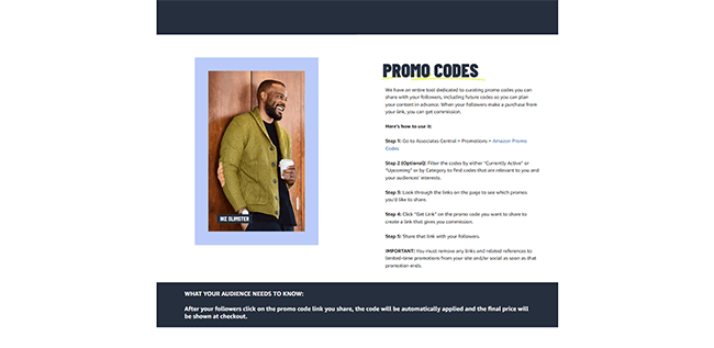 Use promo codes - Affiliate program