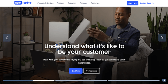 UserTesting Homepage