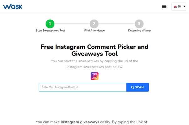 Wask pick instagram giveaway winner