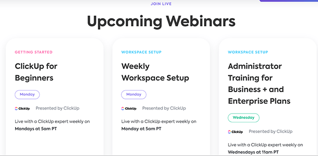 webinar clickup
