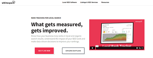 Whitespark Rank Tracker Homepage