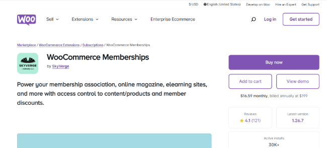 WooCommerce Memberships Homepage