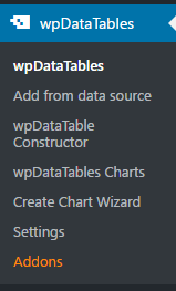 WpDataTables Tab Table Parameters