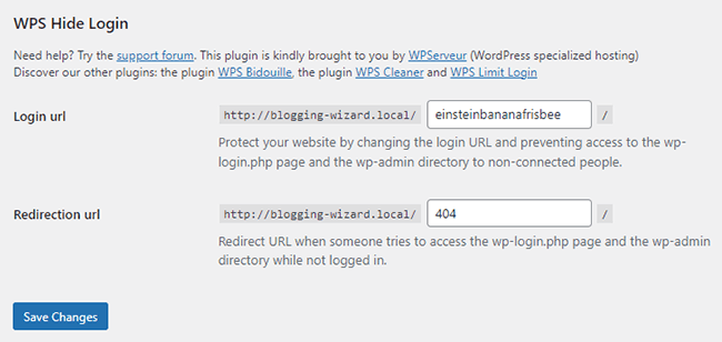 wps hide login