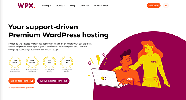 WPX Hosting Homepage