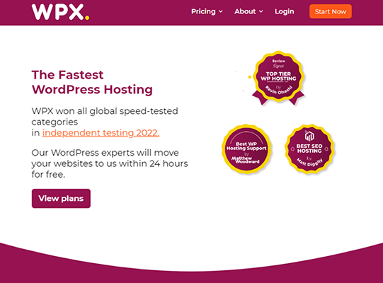 wpx hosting homepage