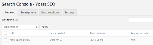 Yoast seo search console