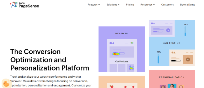 zoho pagesense homepage